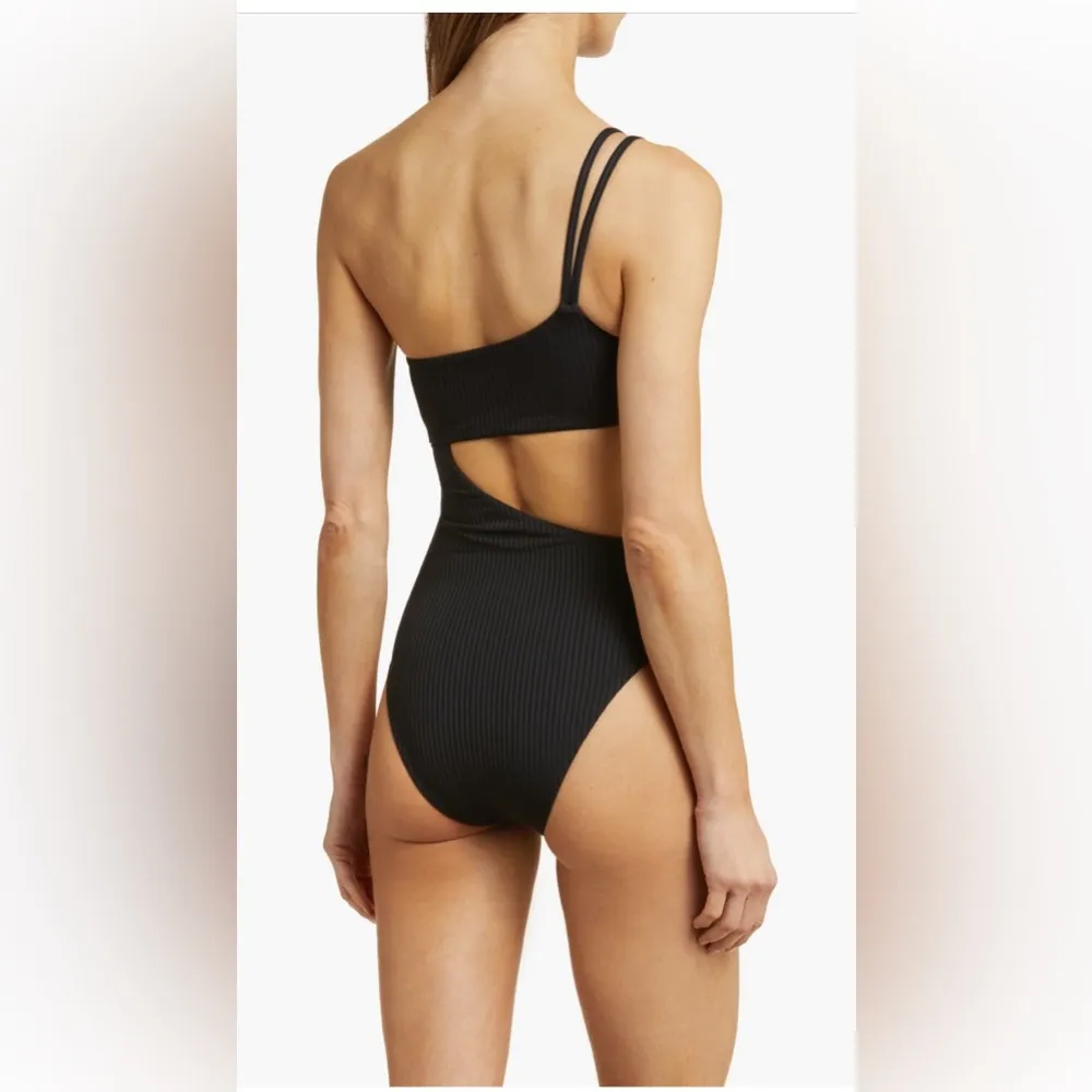 Vitamin A Cosmo Cutout One-Shoulder Rib One-Piece Swimsuit, Small, $170 - Image 2