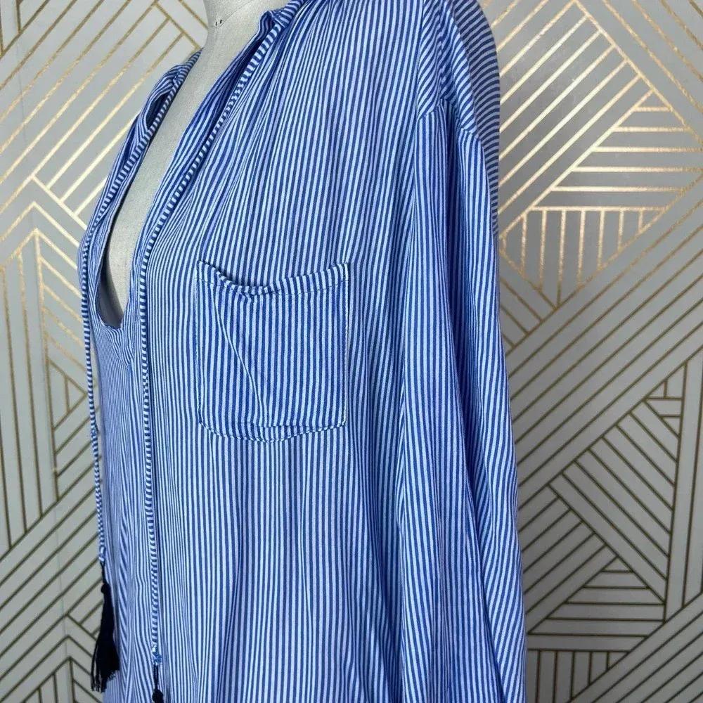 Faithfull the Brand Alice‎ Blue Stripe Tasseled Top Size US 6 - Image 8