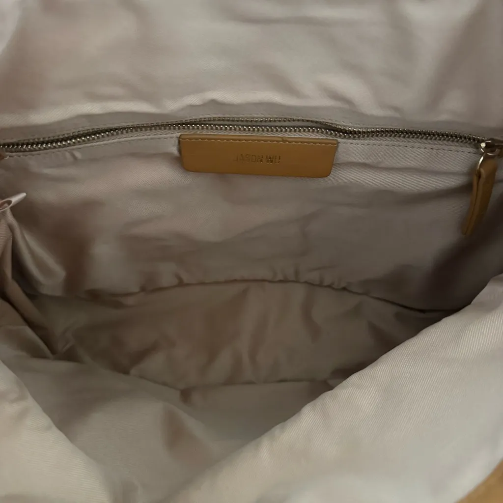Jason Wu Duvet Large Leather Foldover Clutch Tan EUC - Image 4