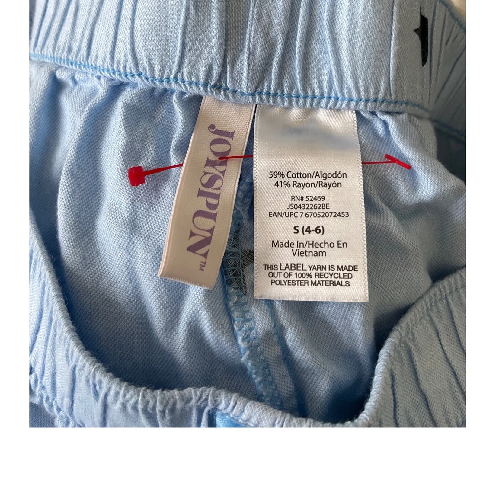 JOYSPUN Women's Light Blue Star Print Pajama Sleep Shorts Size S Blue - Image 2