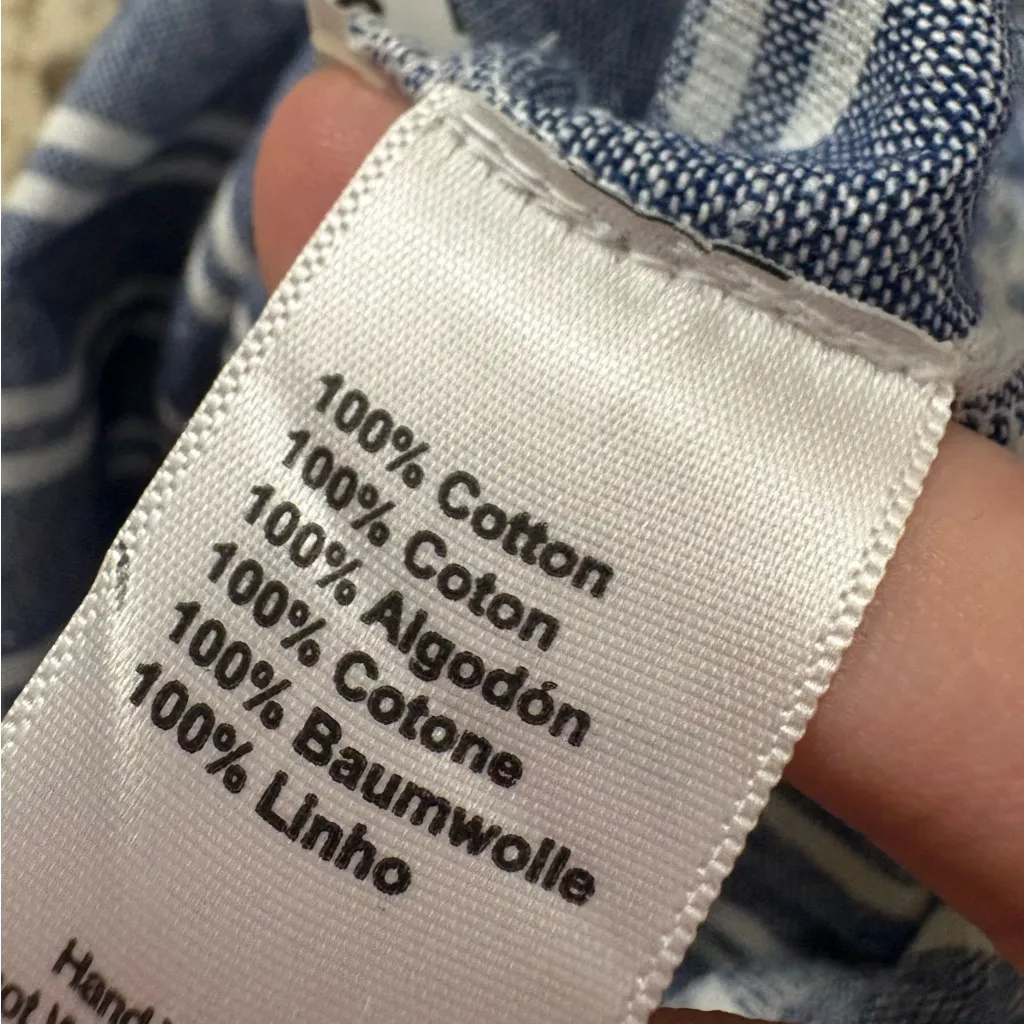 EMERSON FRY LOVE TOMAS Striped Smoked Maxi Cotton‎ Dress Size XS/S NWT Blue - Image 7