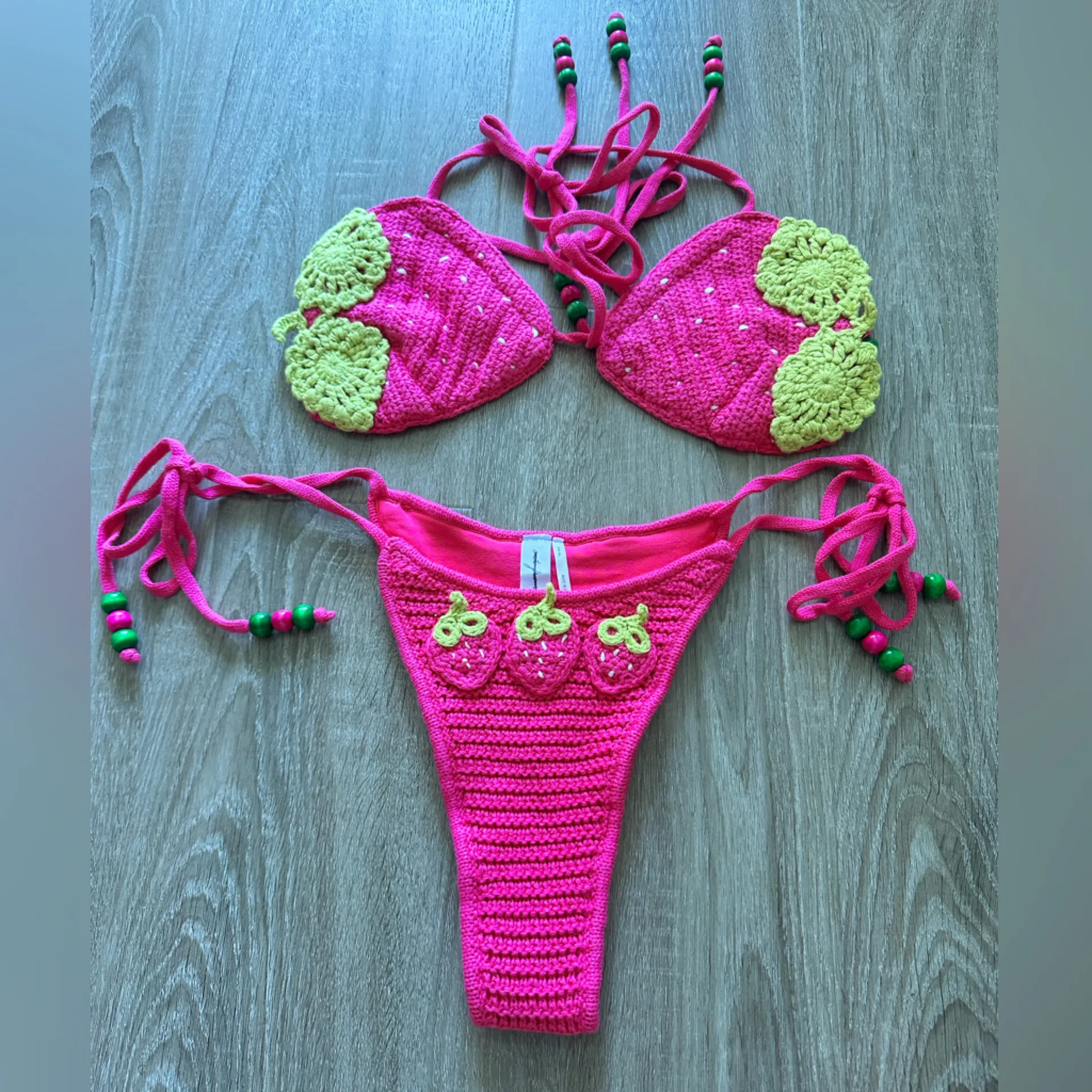 Urban Outfitters Out From Under Strawberry Crochet Bikini New Small‎ - Image 6