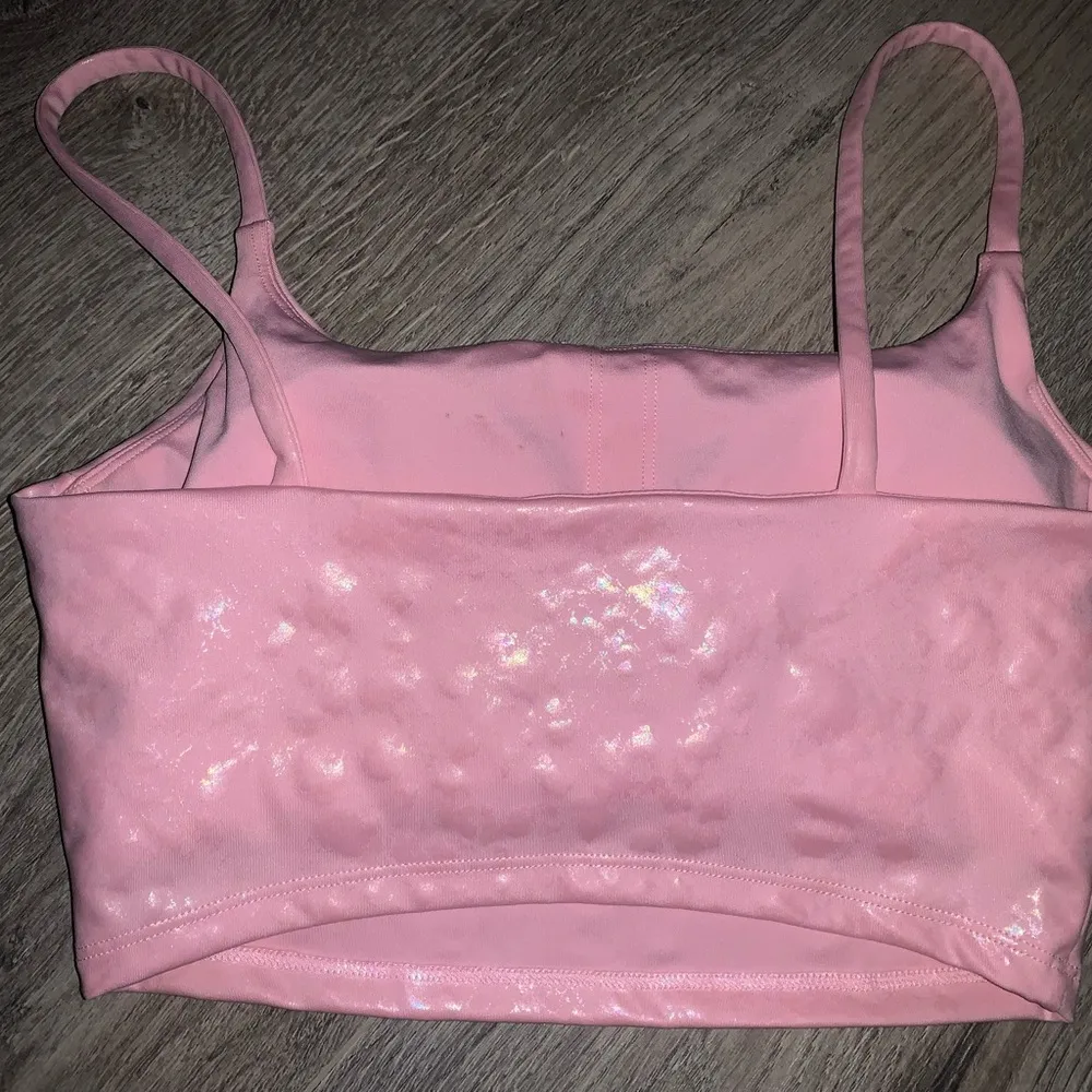 CARBON38 METALLIC SNAKESKIN CROPPED CAMI TANK TOP SPORTS BRA LIGHT PINK xsmall - Image 9