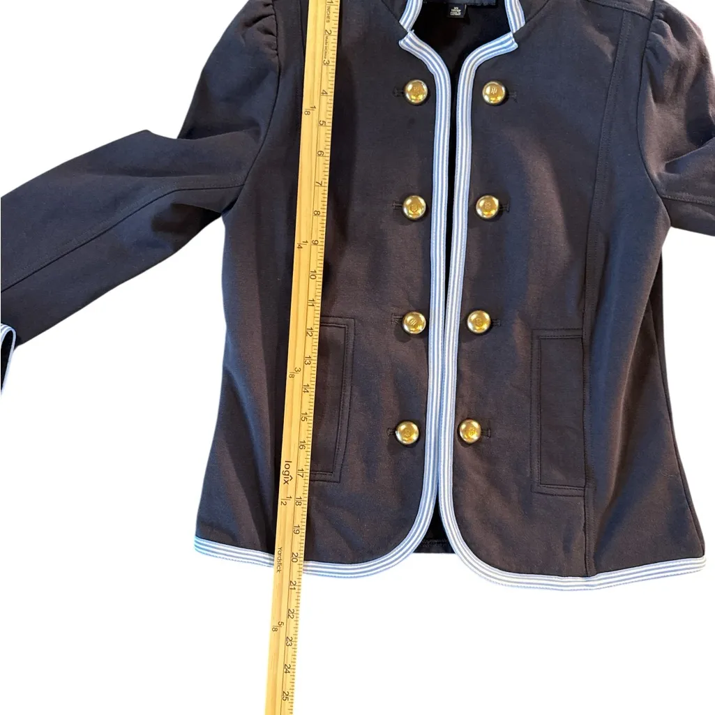 Tommy Hilfiger Soft Navy Blue Band Jacket with‎ Light Blue Trim - Image 3