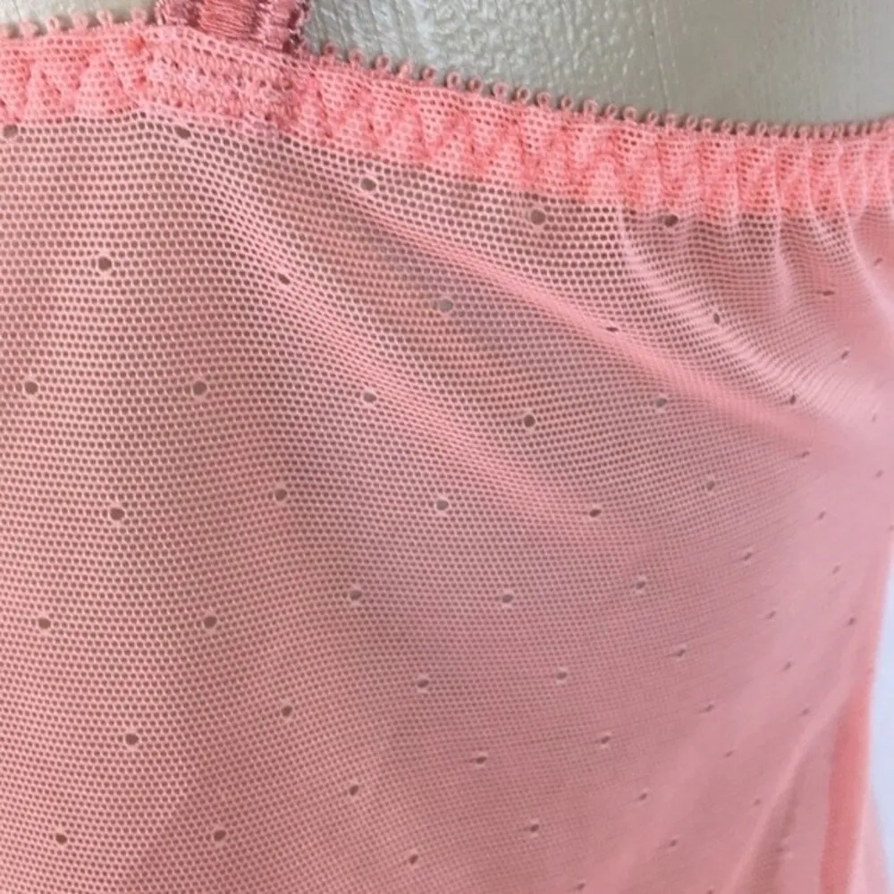 Felina Sheer Orange Eyelit Lace Trim Camisole Top NEW M - Image 7