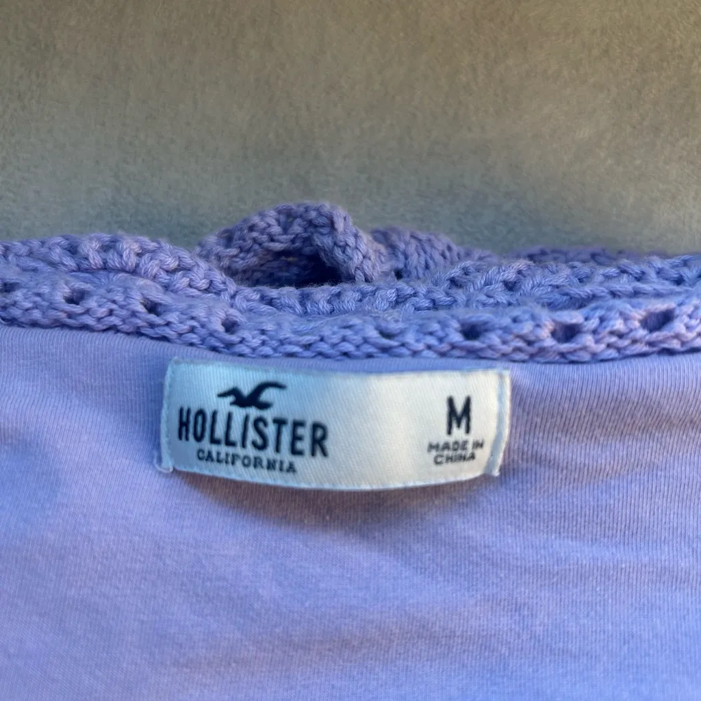 Hollister Purple Crochet Top - Image 7
