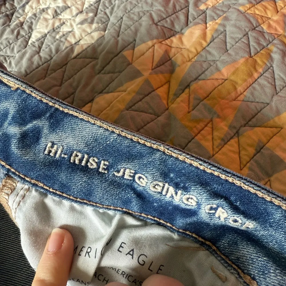 American Eagle Blue Hi-Rise Jegging Crop - Image 3