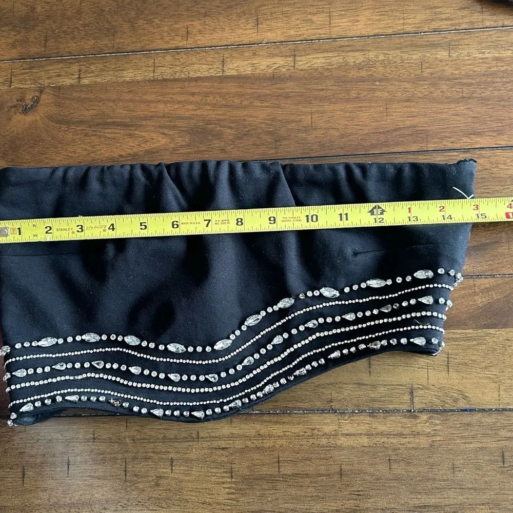 NBD Revolve Bruna Rhinestone Embellished Crop Top in Black Size Medium 198.00 - Image 7