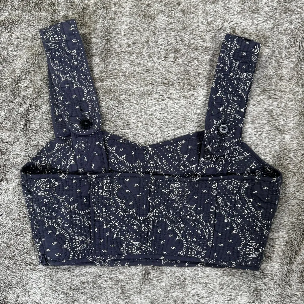 Madewell Quilted Sweetheart Crop Top Sz 2 - Image 6