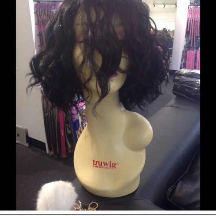 Human hair Bob Wig short curly wig Brown - Image 3