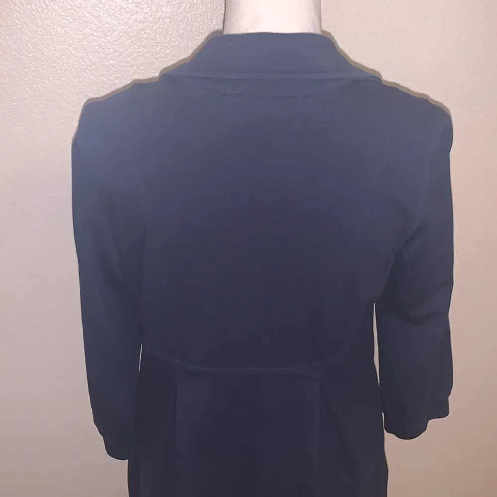 Motto Your Style Mantra navy blue pleated peplum style peacoat Size XS - Image 8
