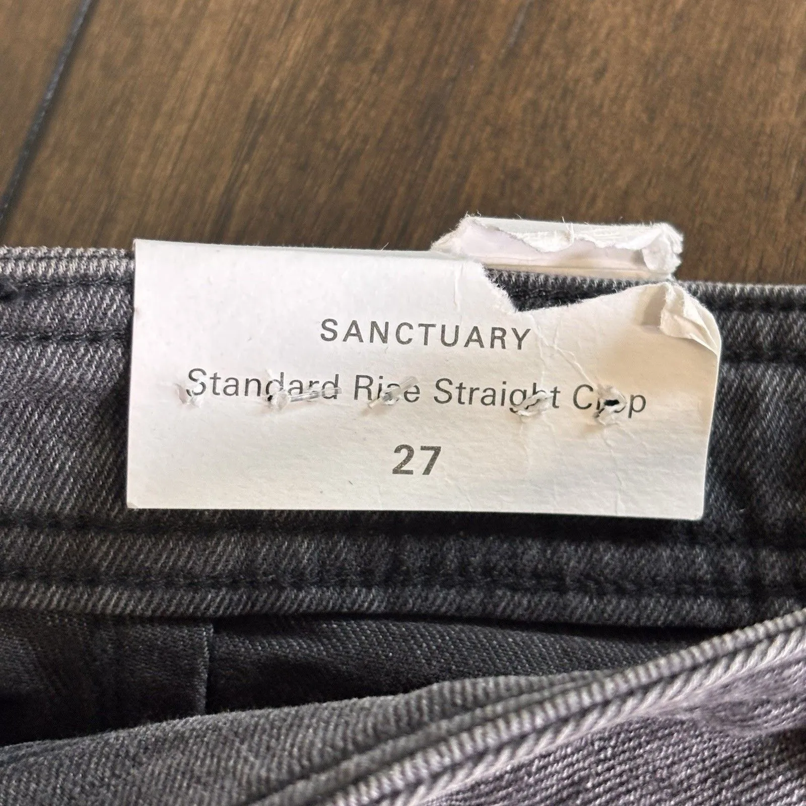 Sanctuary DKSM Luna Cuffed Pants Standard Rise Straight Crop 27 NWT Button Fly - Image 10