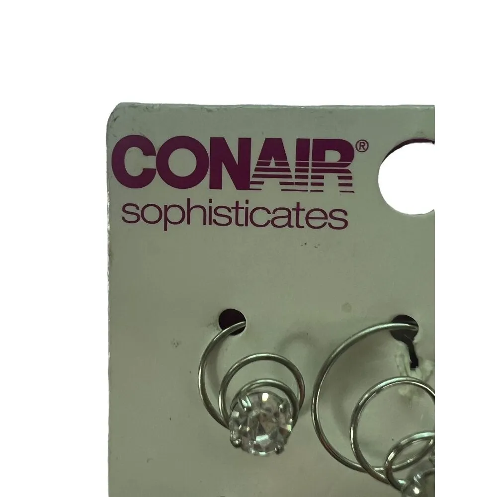 Conair Sophisticates 6 Hairpins Silver Tone Spiral Clear Rhinestones 57188 NEW - Image 4