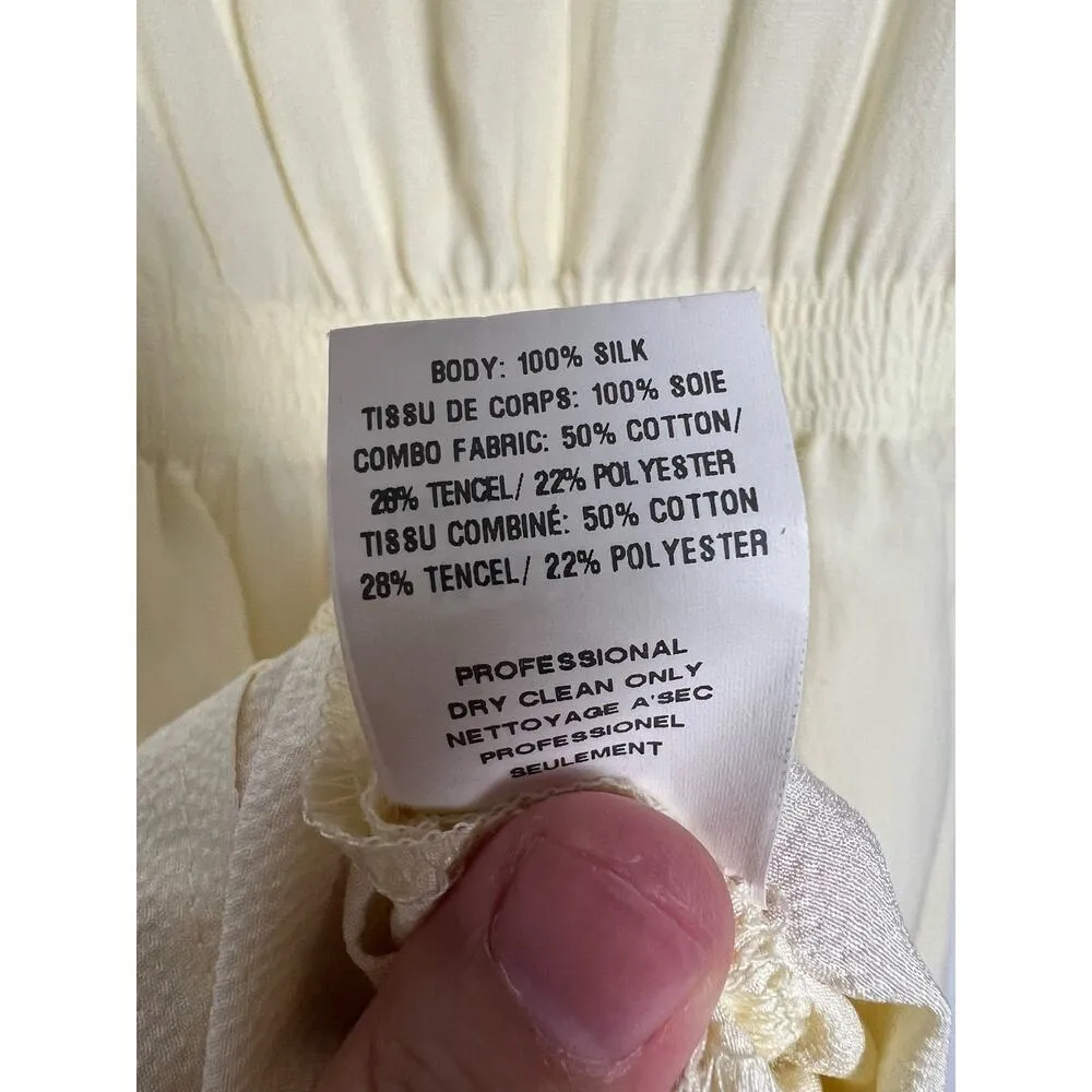 Alexander Wang Yellow Cream Pleated Sleeveless Silk Mini Dress Size 2 - Image 9