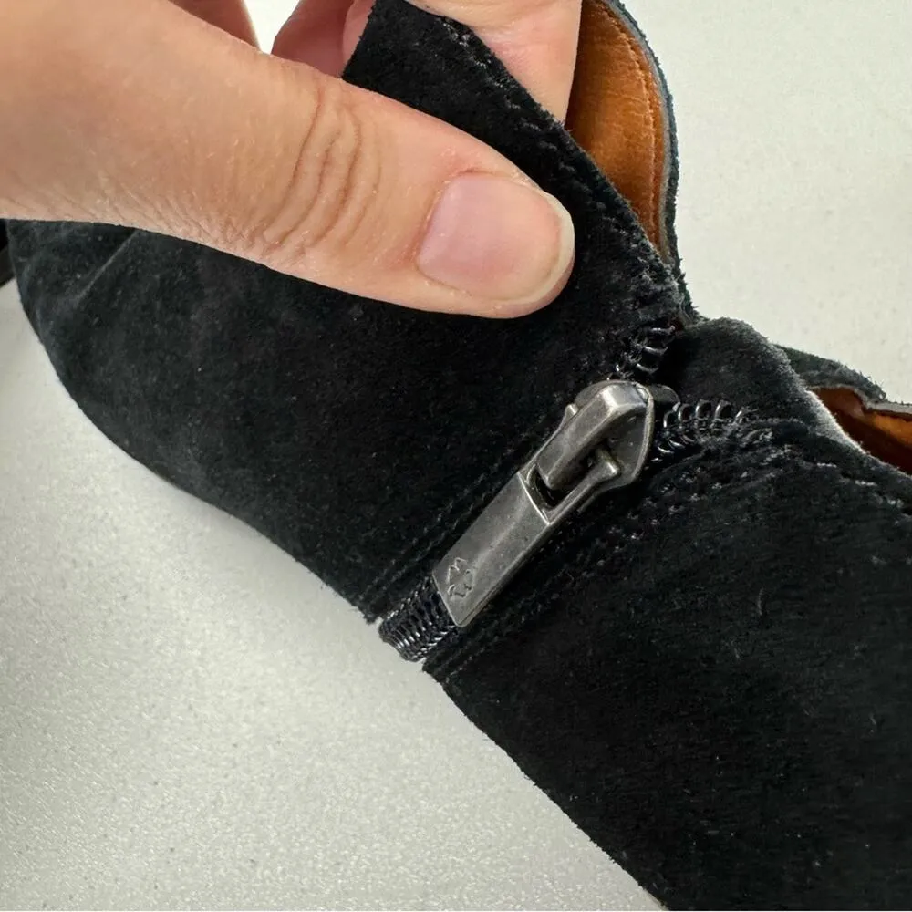 Lucky Brand Black Suede Leather Ankle Boots Booties Womens 7.5 Shooties Fall - Image 12