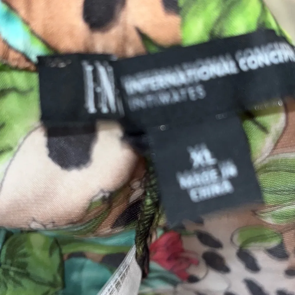 INC International Concepts Womens Jungle Satin Pajama Set Jungle Leopard Black Size XL - Image 5