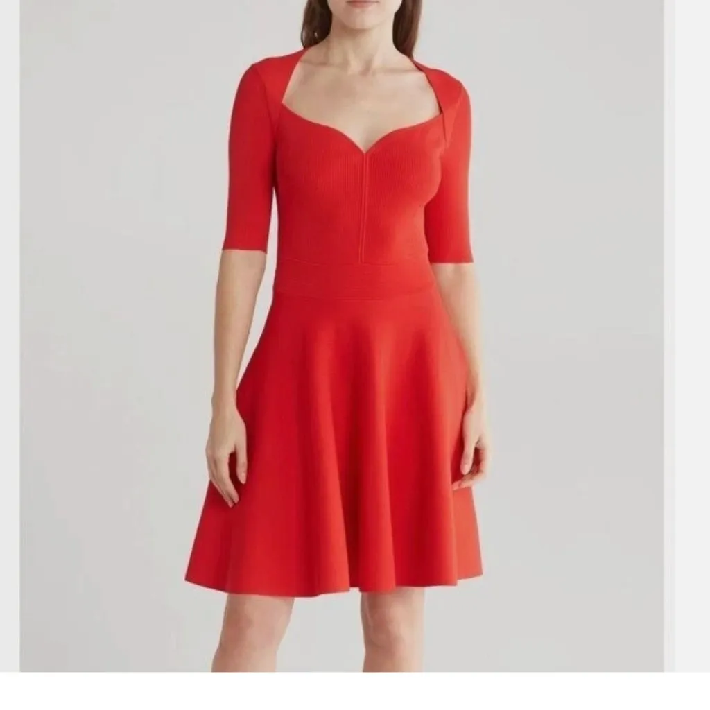 NWT Ted Baker London Milly Sweetheart Sweater Dress 6 (fits like 14 US), RED - Image 4