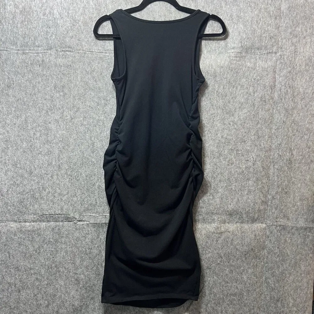 Isabel Maternity Dress XS Black Tank Midi Ruched Sides Sleeveless Stretchy Comfy Size undefined - Image 8