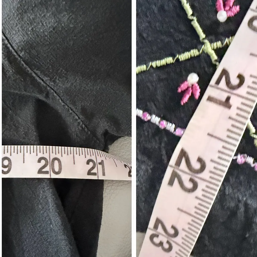 Jane Ashley vintage cotton embroidered button up women’s short sleeve top size M - Image 8