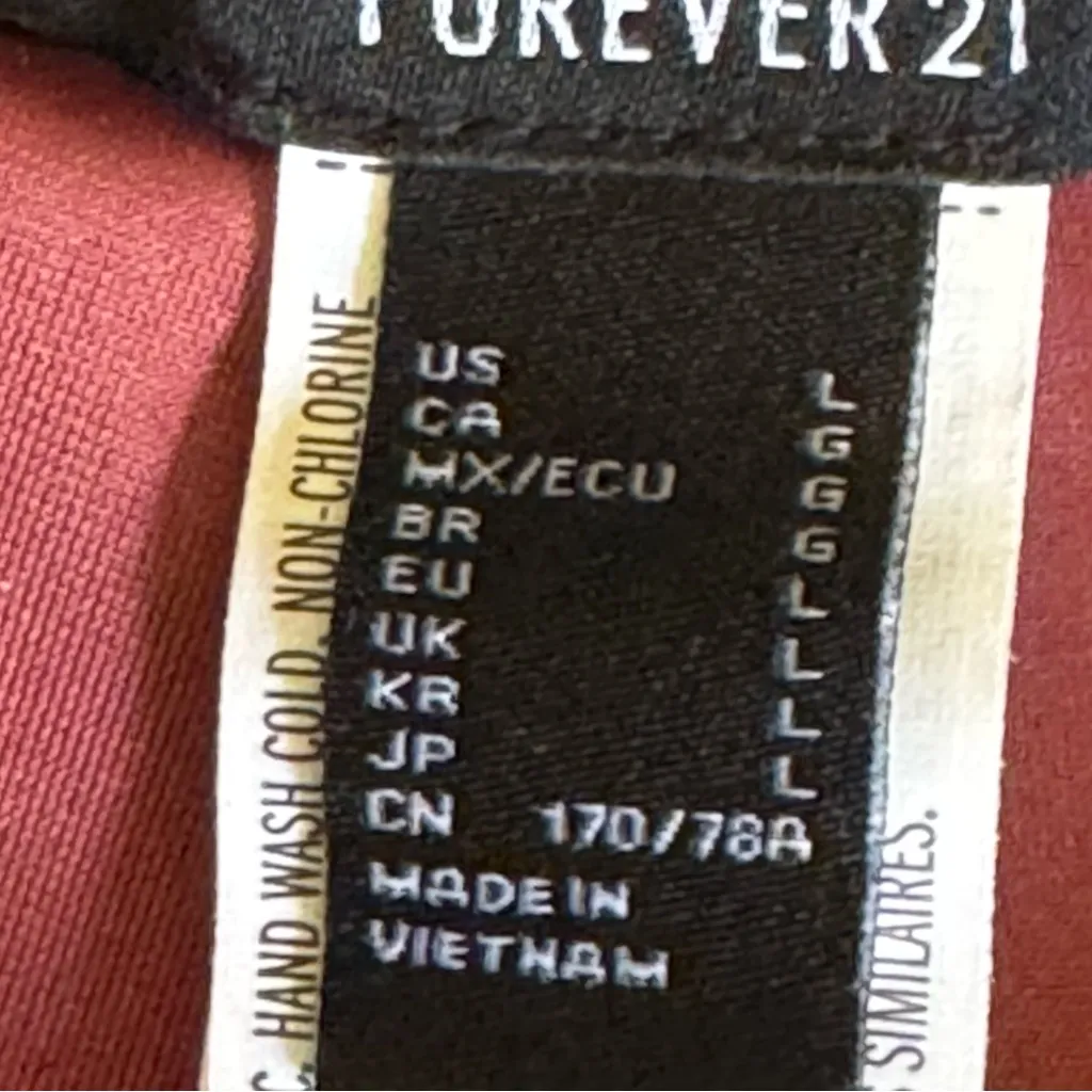 Forever 21 Velvet Wine Elastic Waist  Leggings Sz L - Image 8