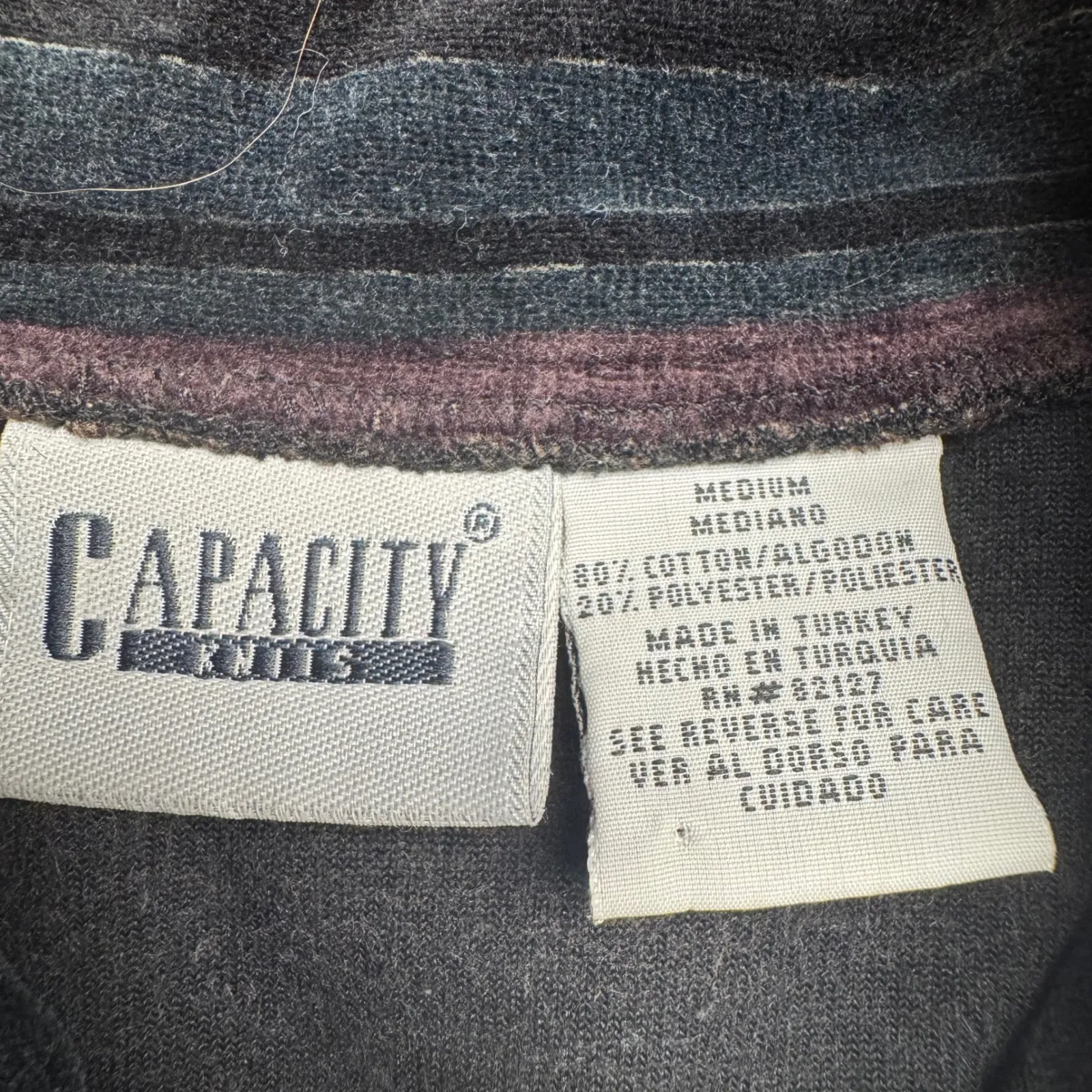 Velour vintage Quarter Zip Pullover striped Top Medium capacity knits vtg Brown - Image 2