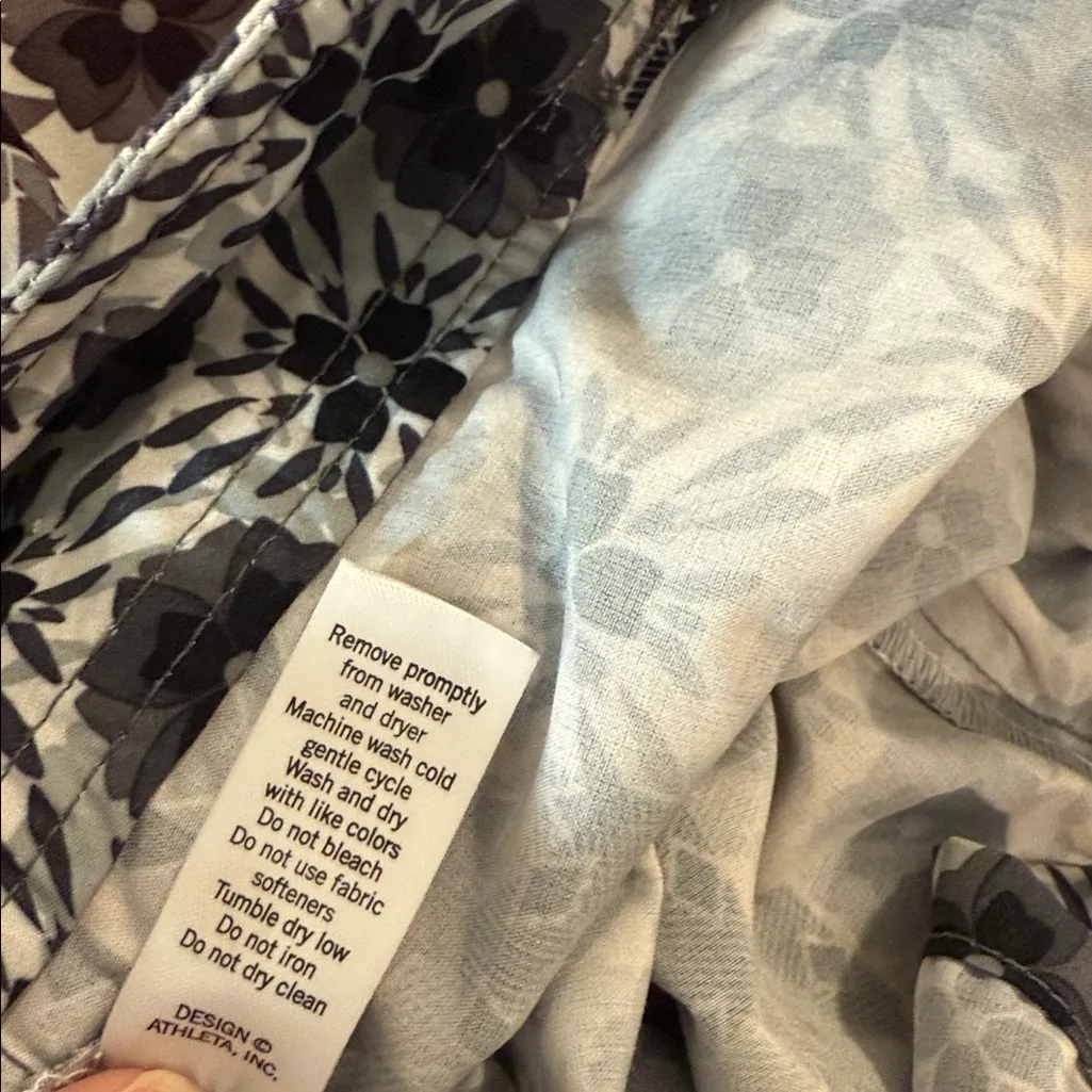 Athleta Printed Whatever Skort Skirt Athletic Skirt Black White Gray 12 Tall - Image 8