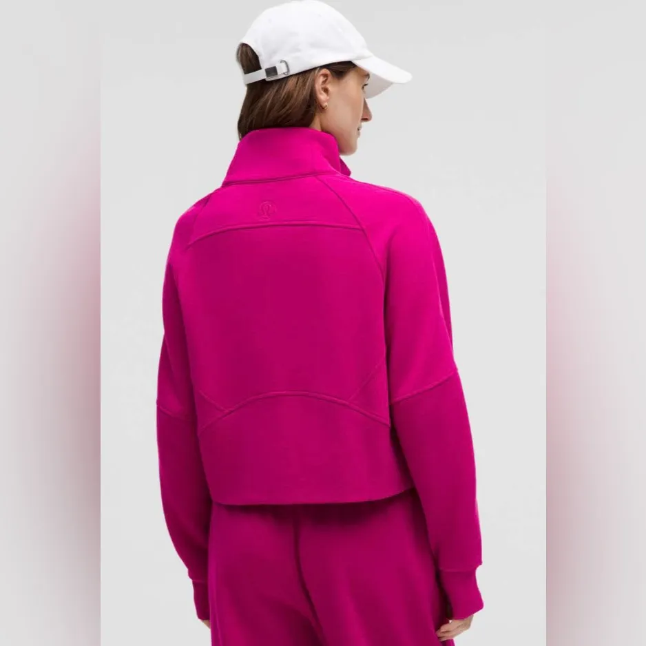 Lululemon NWT Scuba Oversized Funnel Neck Half Zip Ripened Raspberry Gold M L - Image 2