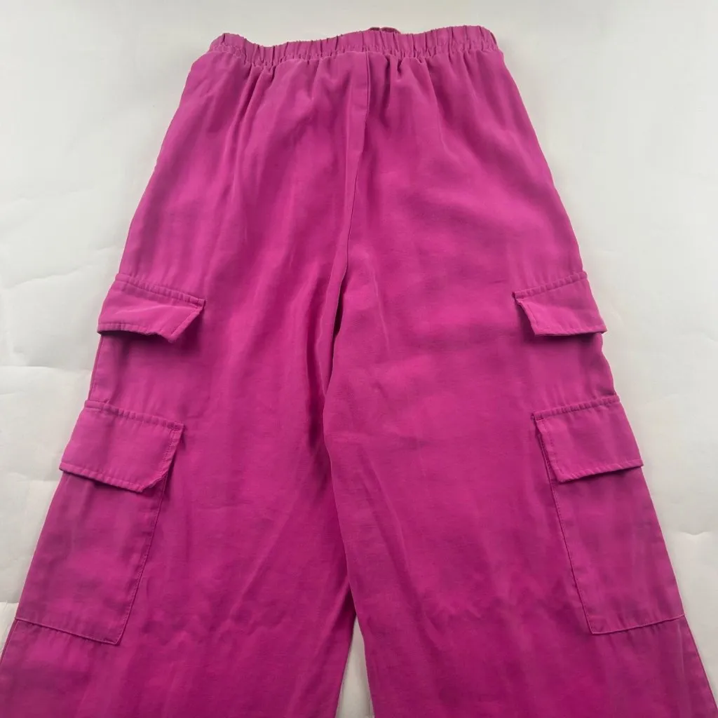 A New Day Bright Pink Drapey Wide Leg Cargo Pant XS - Image 7