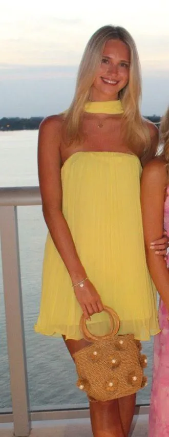 Yellow pleated Dress - Image 2