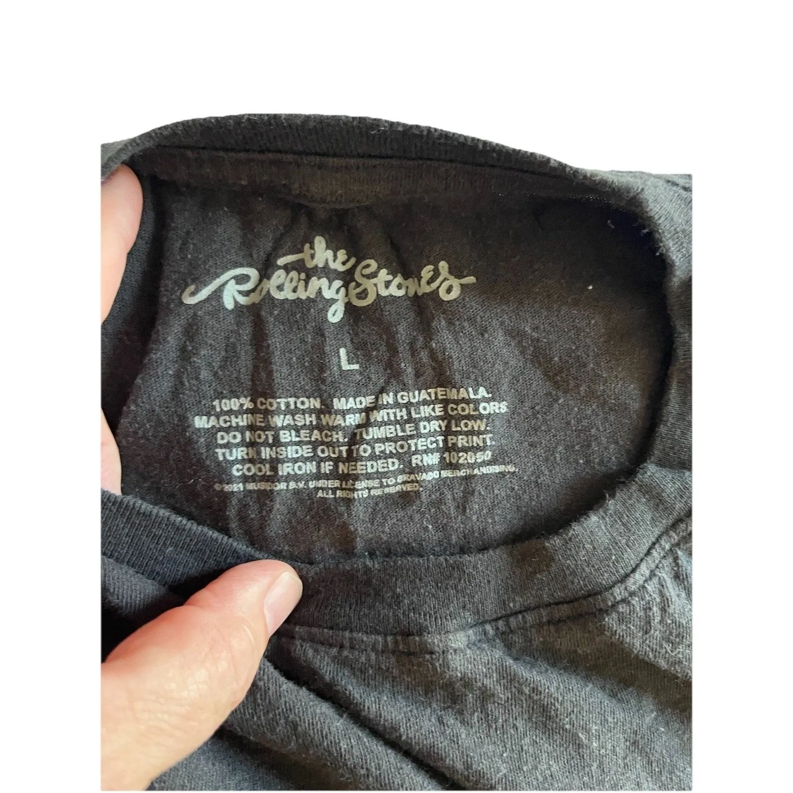 The Rolling Stones 1975 US Tour Graphic T-Shirt Adult Large Black Cotton - Image 5