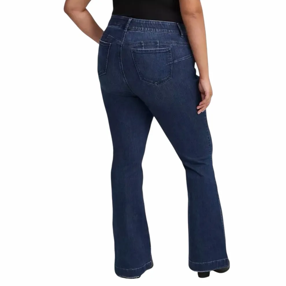 Torrid Bombshell Flare Premium Stretch Jeans  Button Fly Women’s Size 18 Short - Image 3