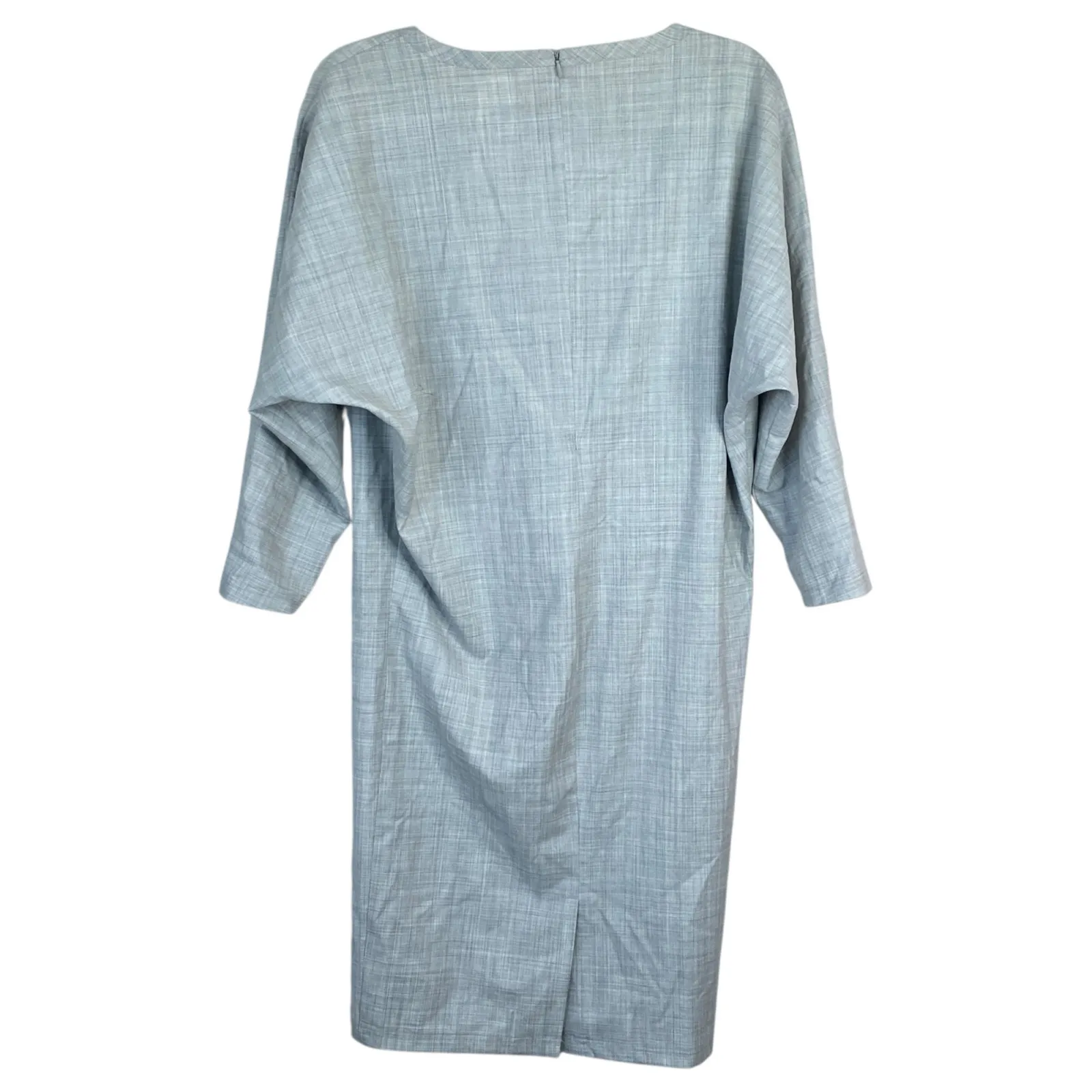 MAX MARA Wool Dress Gray Minimalist Half Sleeve Lightweight Shift Size 6 - Image 2