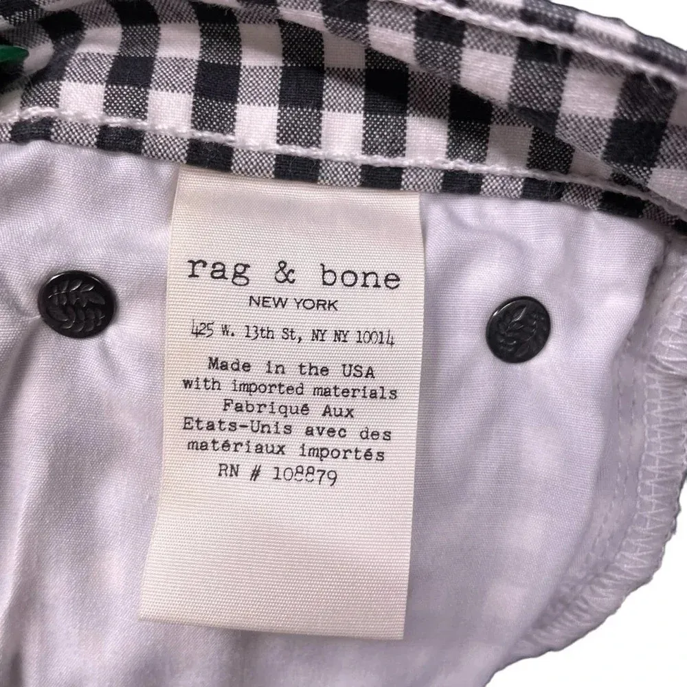 Rag and Bone 10 Inch Capri Gingham Jeans Black White‎ Size 26 - Image 12
