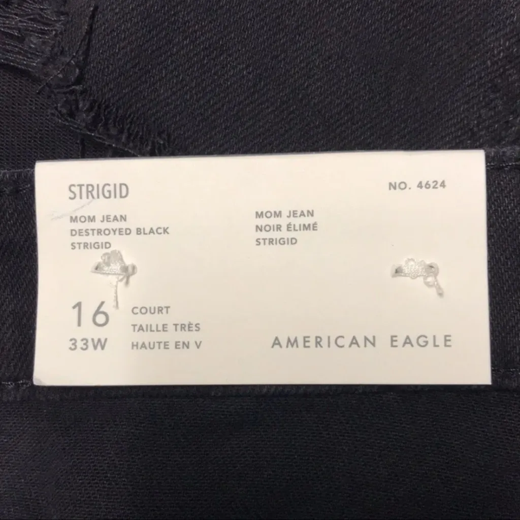 American Eagle Strigid Destroyed Distressed Mom Jeans - Size 16 Short | NWT - Image 11