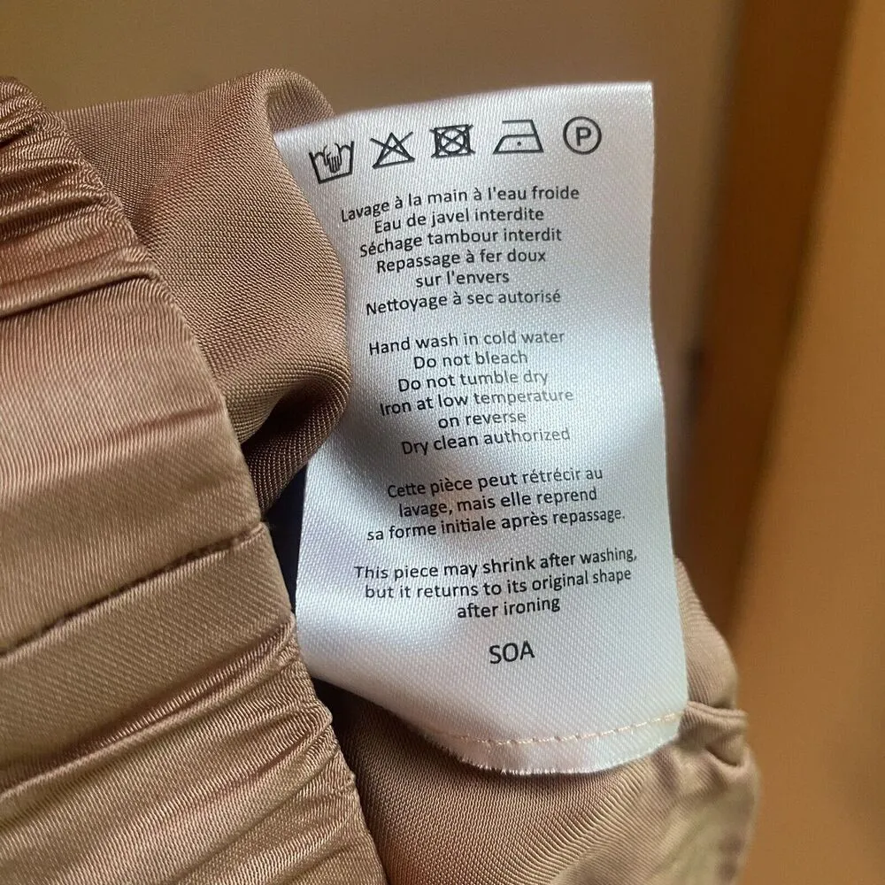 Rouje Paris SOA Shorts Women's 36 US 4 Blush Pink Satin Pull On Lace Side - Image 8