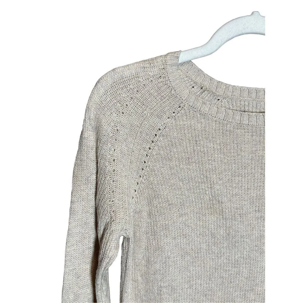 Anthropologie Moth Side Split Tunic Pasadena Sweater dress cashmere blend oatmea - Image 9