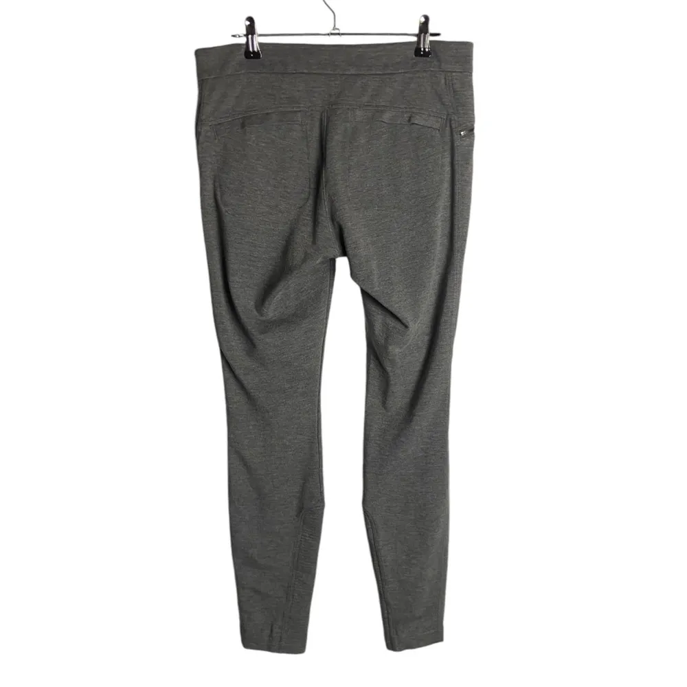 Athleta Size 4 Ponte Twill Moto Pants Grey Skinny Pockets Work Career Zippers - Image 5