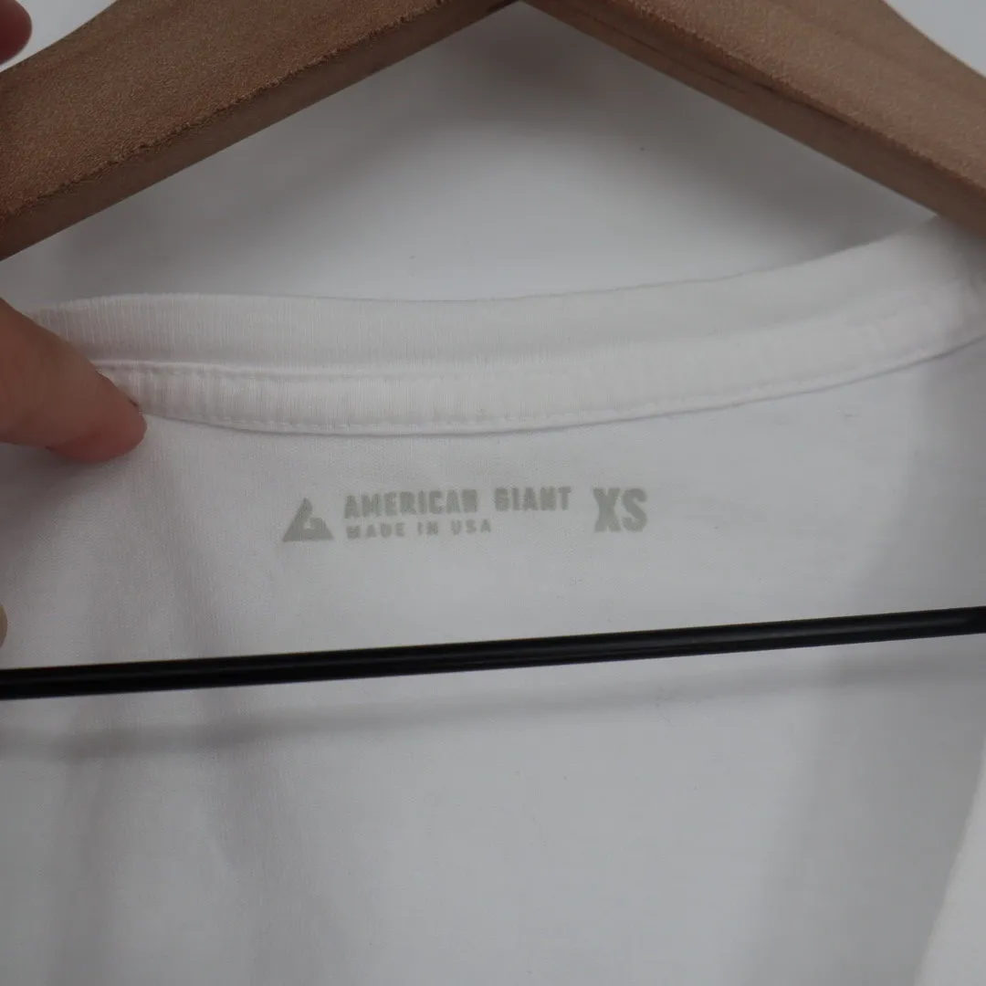 American Giant Classic V Neck T Shirt White Cotton Made USA Size XS - Image 3