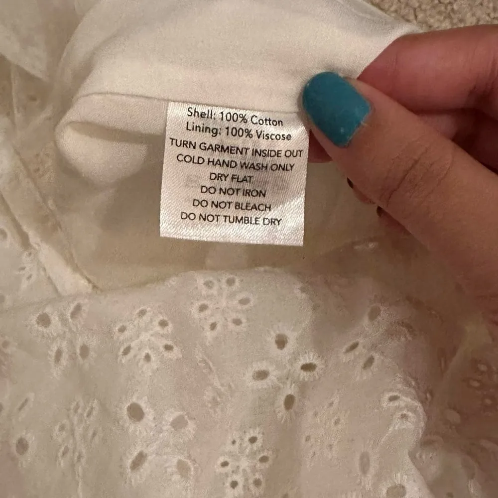 White Eyelet Halter Mini Dress - Image 6