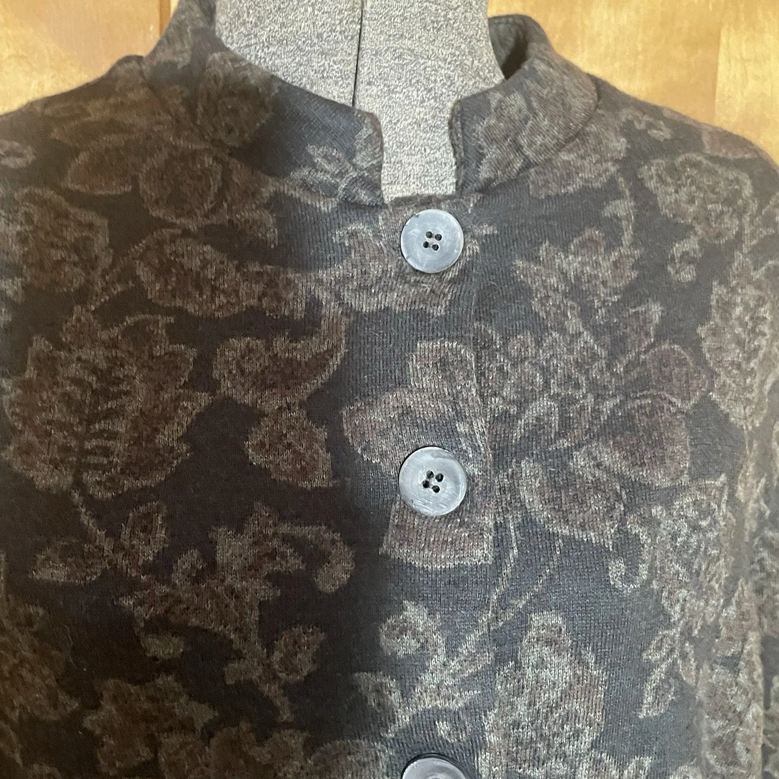 Peruvian Connection blazer Womens XL Floral Jacquard Knit Peru blazer arty boho - Image 3