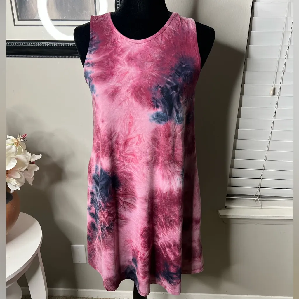 Coin 1804 Los Angeles soft tie‎ dye swing dress with pockets Pink - Image 6