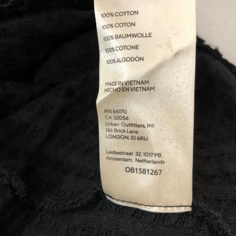 Free People Juicy Long Sleeve Top Cowl Neck Thermal Oversized Open Back Black XS - Image 4