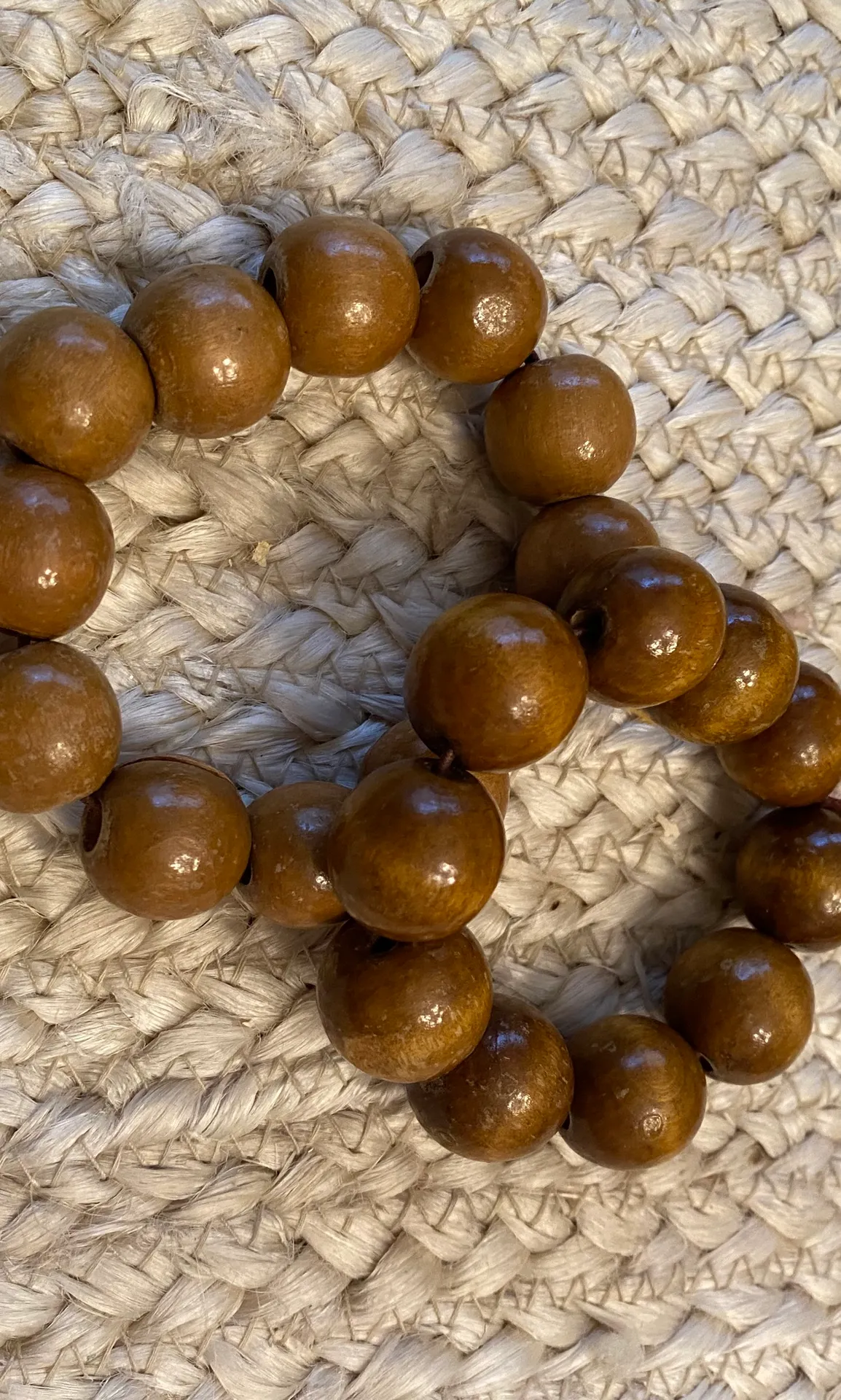 Set of Two Wood Bead Stretch Bracelets Brown - Image 4