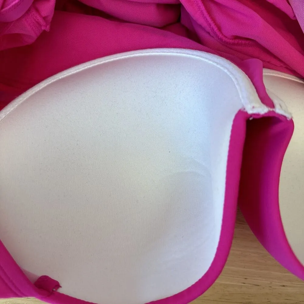 Torrid Mesh Lattice Sides Underwire Sliming One Piece Swimsuit Size 4X Hot Pink - Image 8