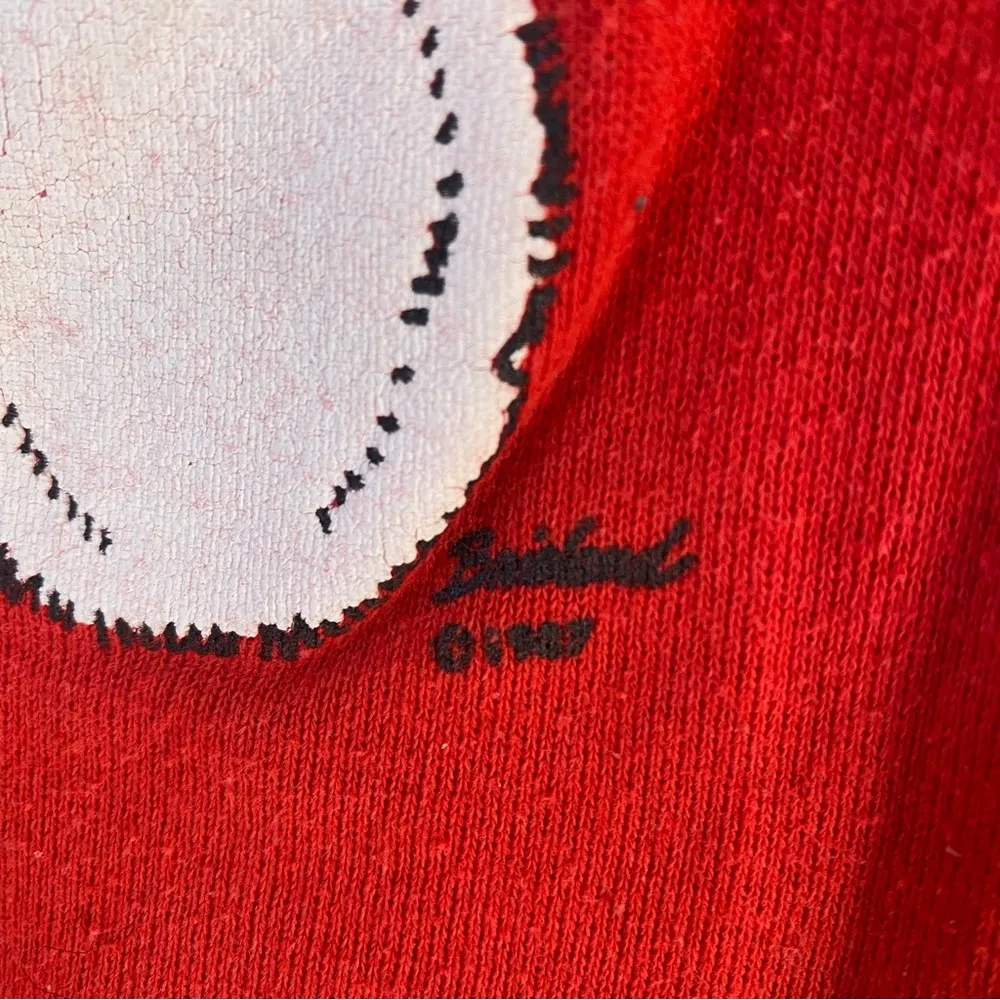 Vintage 1987 Screen Stars Berry Merry Christmas red holiday sweatshirt Sz Small - Image 8