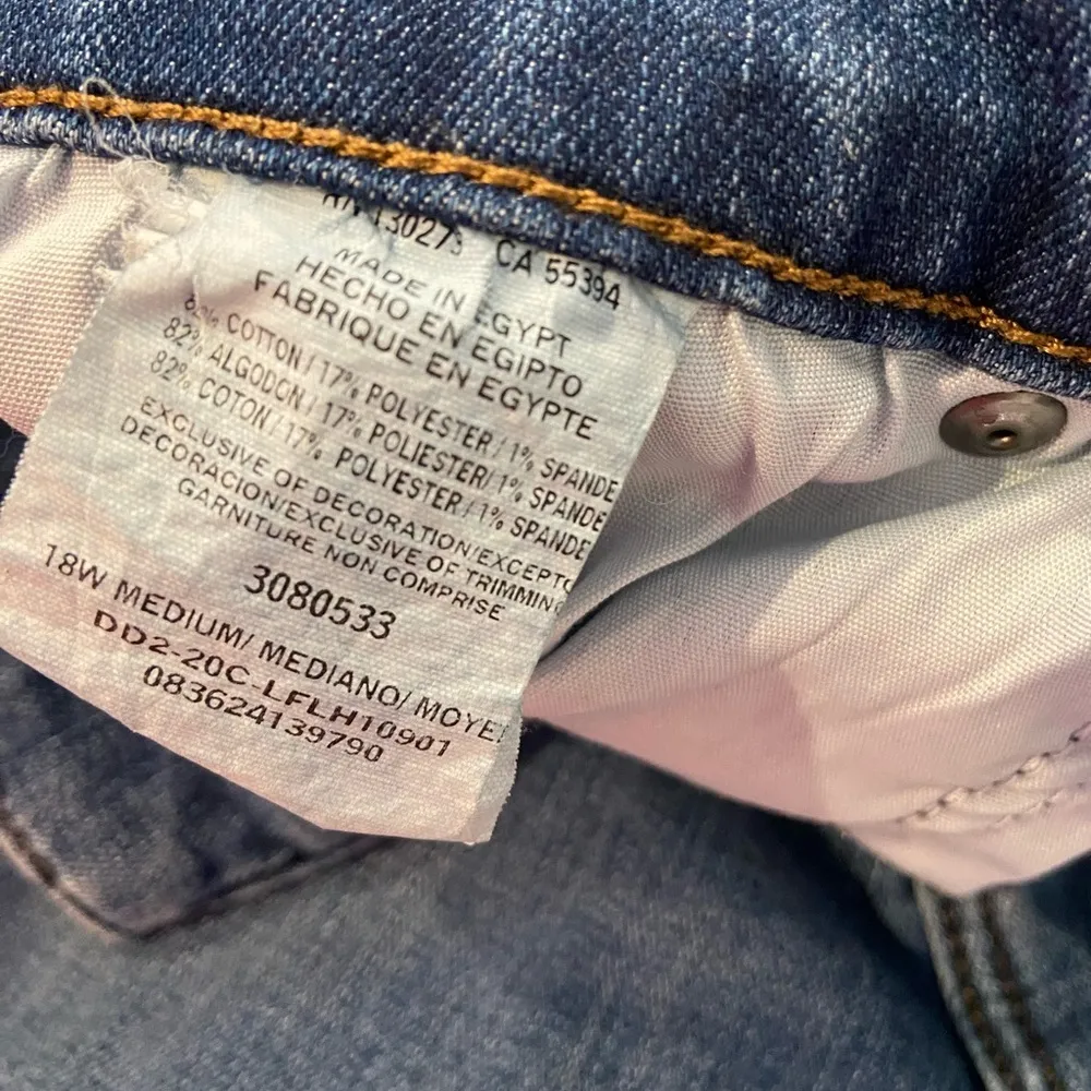 Lee Size 18W Relaxed Fit Straight Led Mid Rise Med Wash Zip Stretch Denim Jeans - Image 13