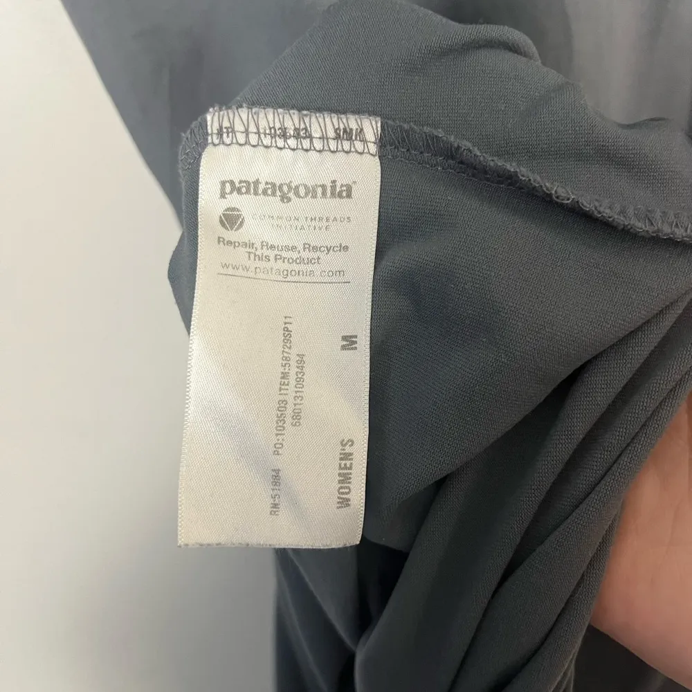 Patagonia Women's Cap Sleeve Bandha Twist Front Stretch Gray Midi Dress Medium M - Image 5