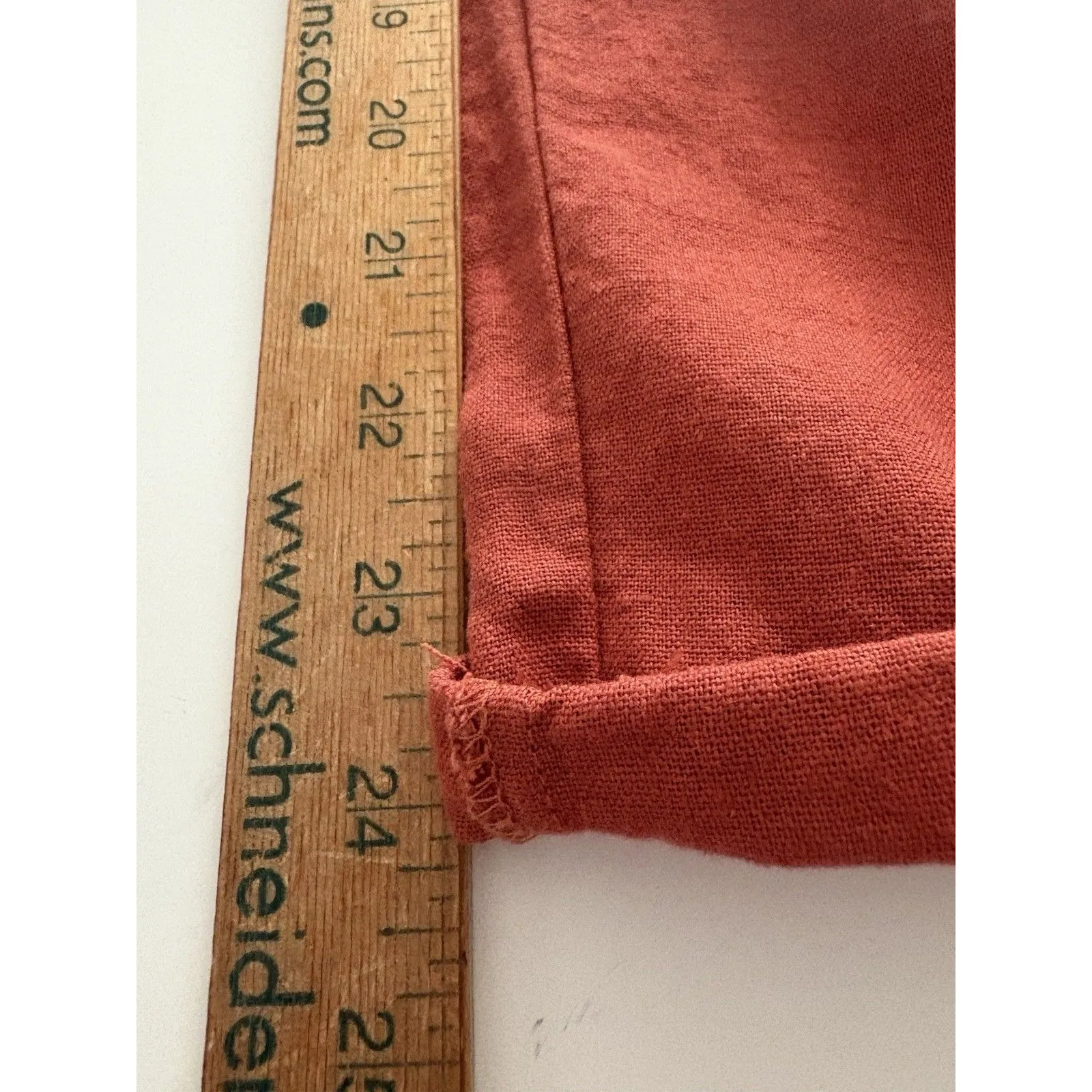 Sound Style Pants Womens Medium Orange Terracotta Linen Blend Boho Lagenlook - Image 13
