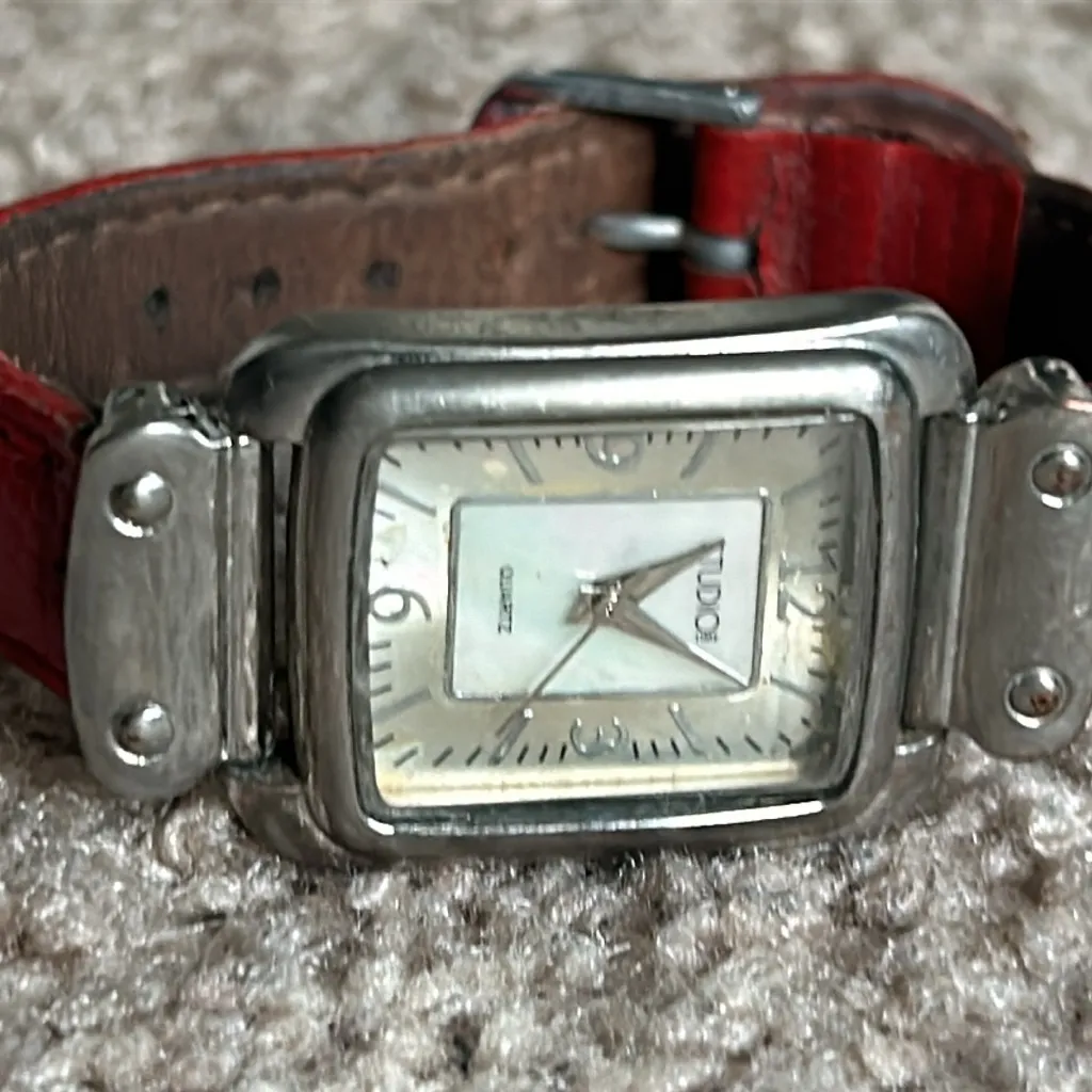 Women’s‎ Studio Time vintage retro red/silver adjustable watch Red - Image 2