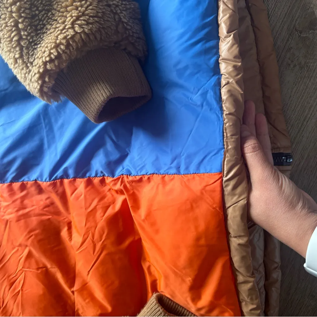 KULE “The Krispie” Colorblock Sherpa Chestnut Jacket Brown - Image 12